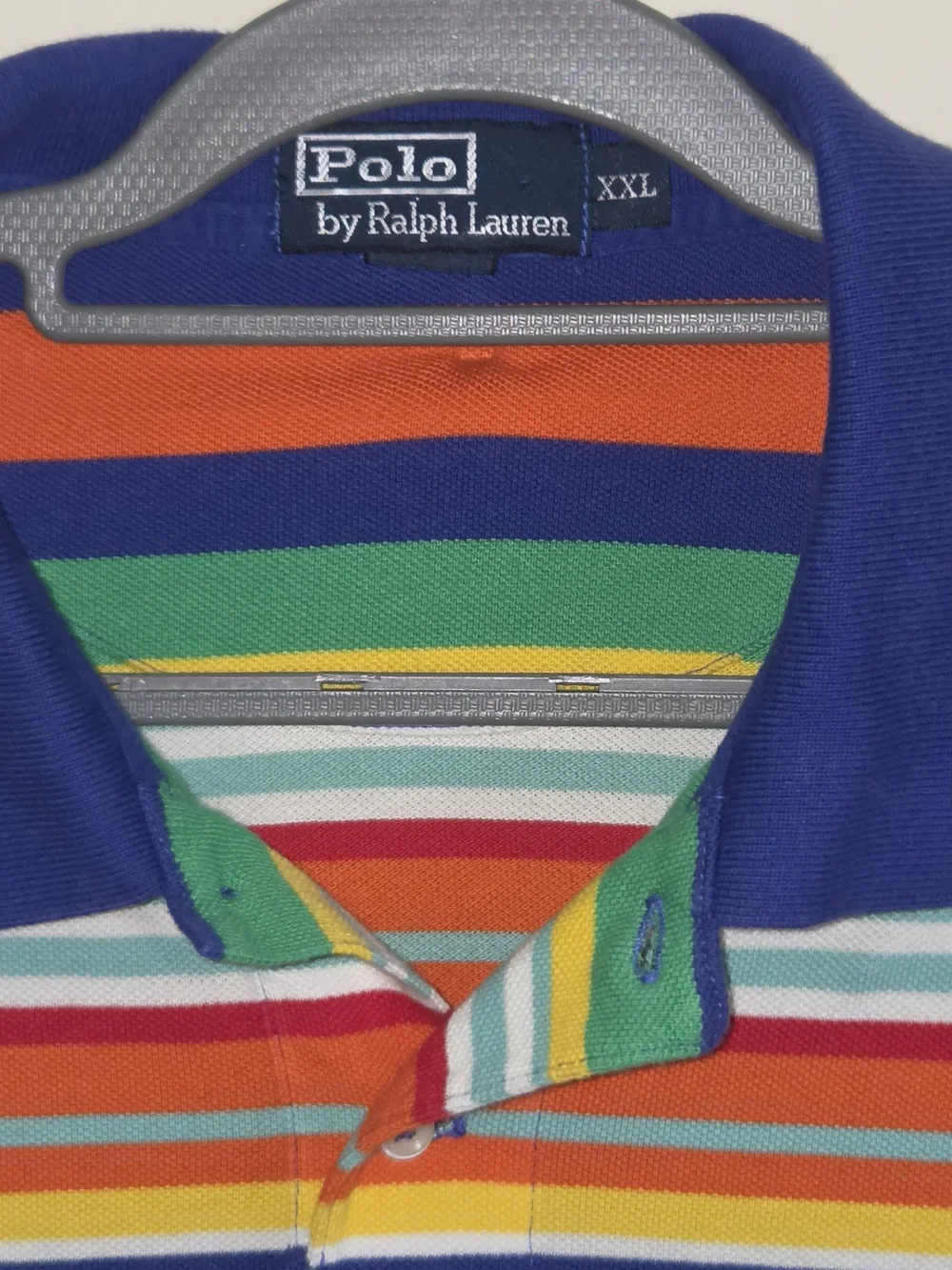 Polo by Ralph Lauren Royal Blue Multicolor Striped Polo Size XXL